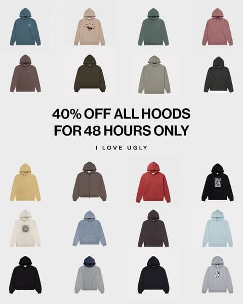 40% OFF ALL HOODS