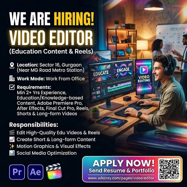 WE ARE HIRING: VIDEO EDITOR 🎬