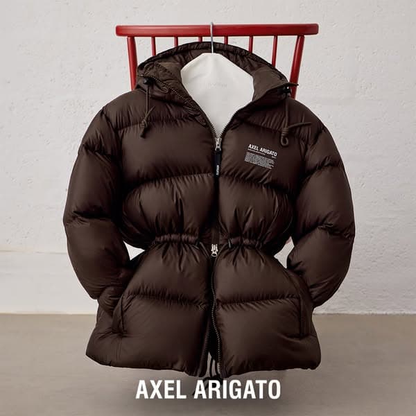 Recycled, down-filled puffer jackets.