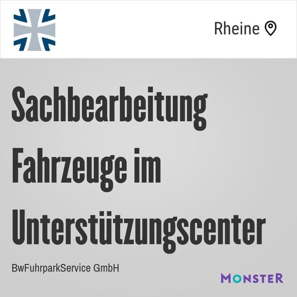 Sachbearbeitung Fahrzeuge im Unterstützungscenter