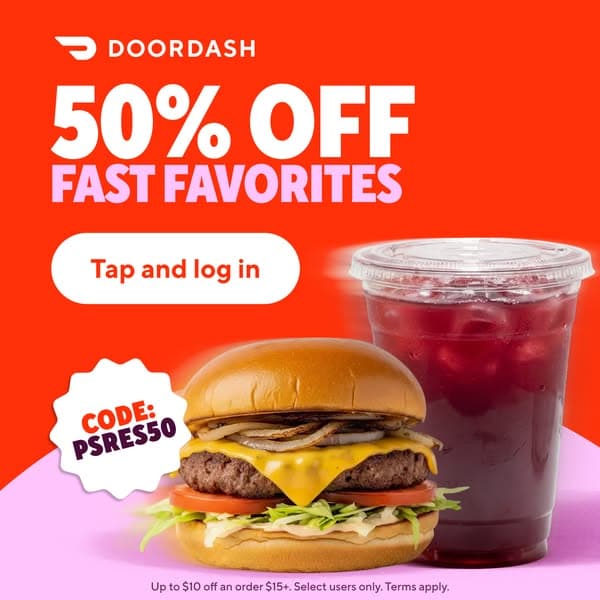 Get 50% off DoorDash