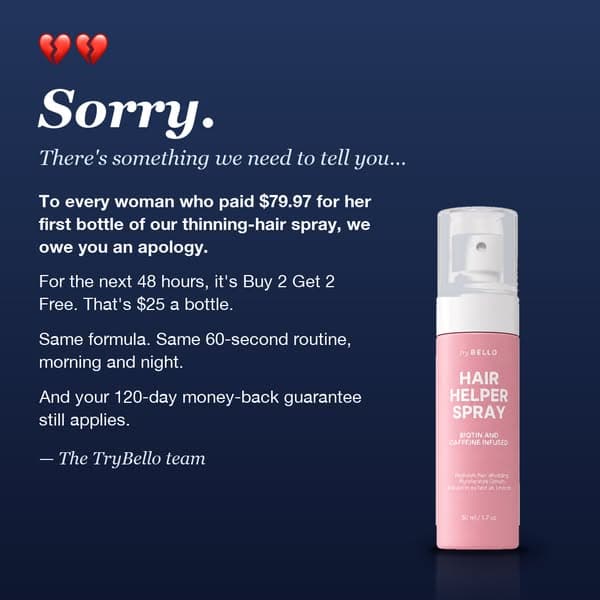 Sorry. It's $25 a bottle for 48 hours