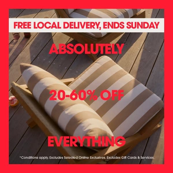 FREE DELIVERY. ENDS SUNDAY.