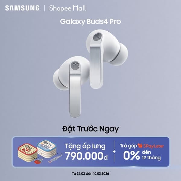 Đặt trước Galaxy Buds4 Pro, tặng ốp lưng 790K