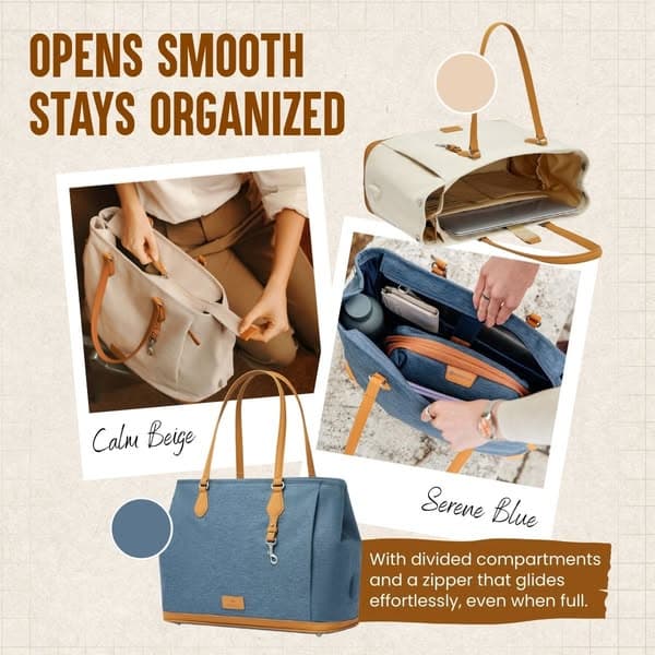 Smooth Opening Tote Designed To Keep Essentials Perfectly Organized Inside