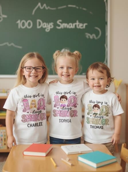 100 Days Smarter - Personalized Shirt