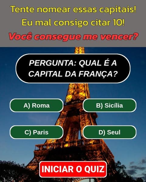 Adivinhe as capitais do mundo: A maioria das pessoas fracassa miseravelmente
