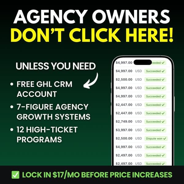 Last Chance to Lock in $17 Pricing + FREE GHL CRM 👉