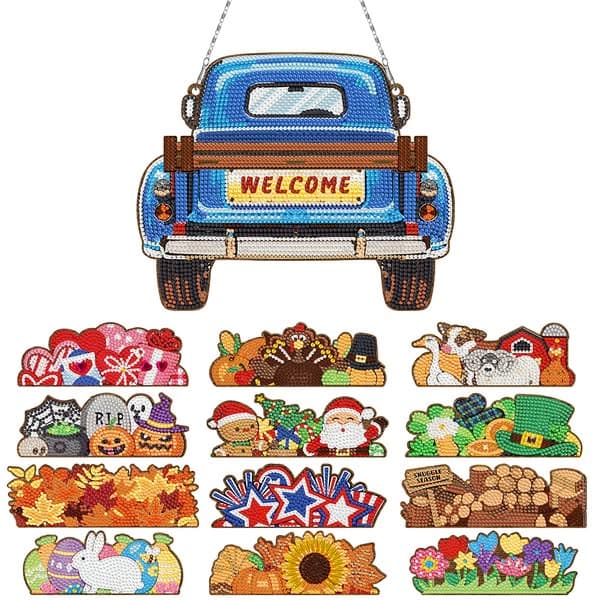 DP Wooden Welcome Sign with 12 Interchangeable Icons Kit✨