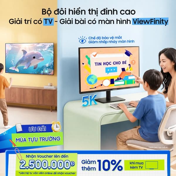 Có TV, sắm thêm màn hình Samsung ViewFinity S8