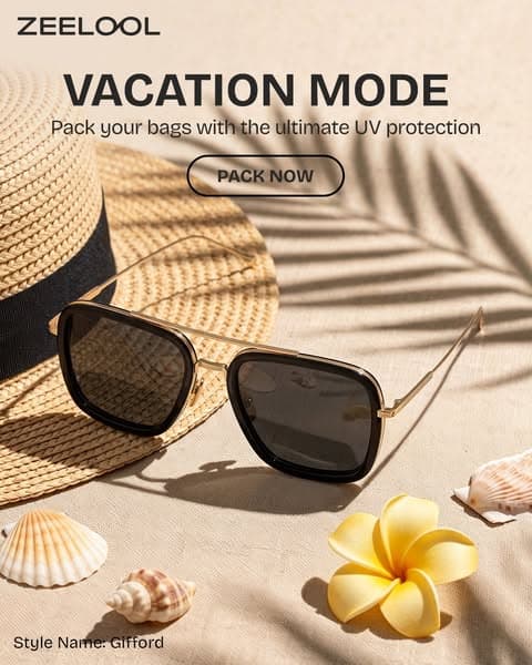 Complete summer look and shine bright with polarized lenses