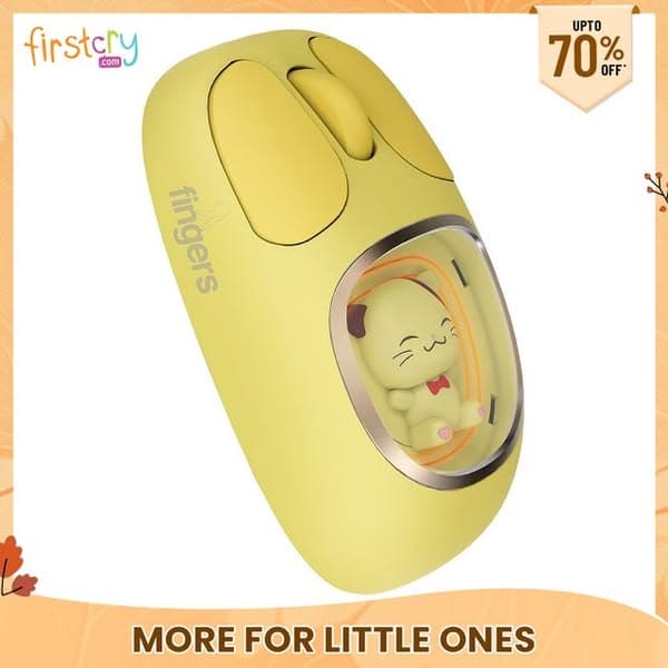 ₹ 2,499.00 | FINGERS CuteClicks WB4 Wireless Mouse - Adorable Design, 3-in-1 (USB + Bluetooth + Rechargeable), R…