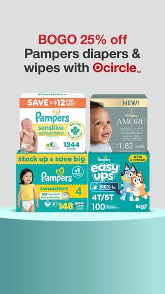 Pampers products at Target