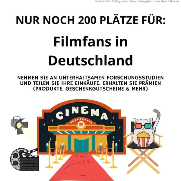Gesucht: Filmfans in Deutschland! Machen Sie noch heute mit!