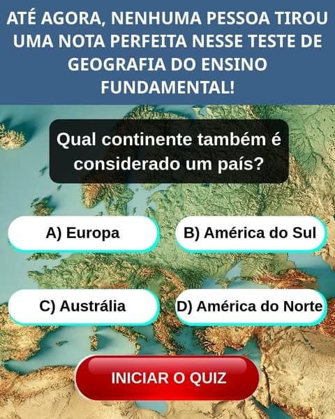 Você consegue passar em um teste de geografia do ensino fundamental?