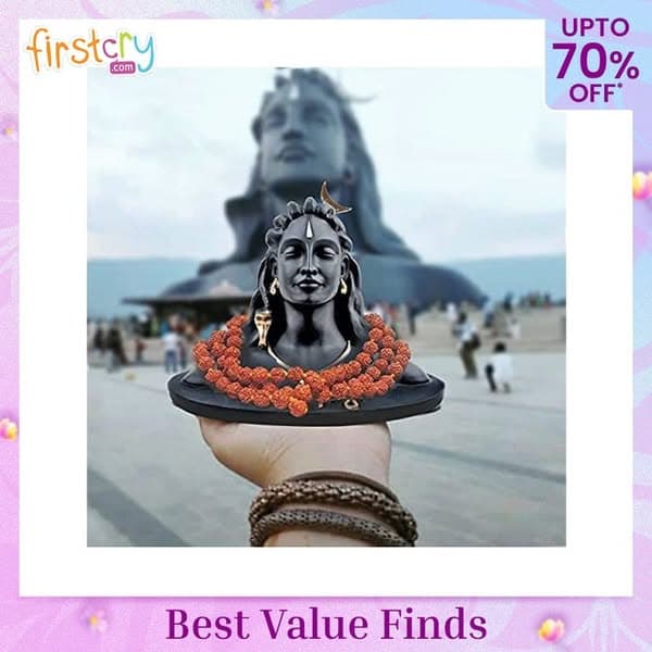 ₹ 2,609.10 | LBV 925 Sterling Silver Oxidized Lord Shiva Pendant Baby Girl & Baby Boys Without Chain - 0 to 3 Mo…