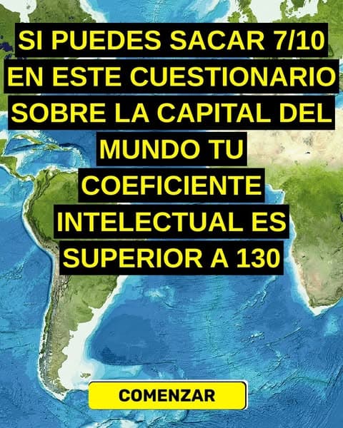 La mayoría de la gente no puede nombrar ni la mitad de estas capitales, ¿y tú?