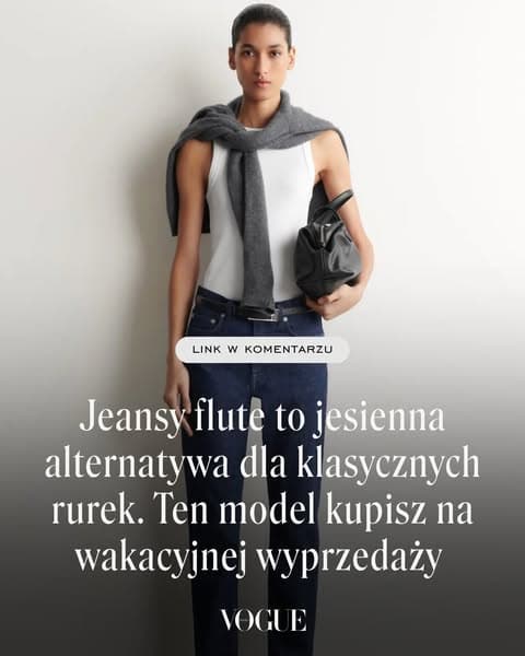 Jeansy flute to jesienna alternatywa dla klasycznych rurek. Fason w stylu high fashion kupisz na wakacyjnej wyprzedaży