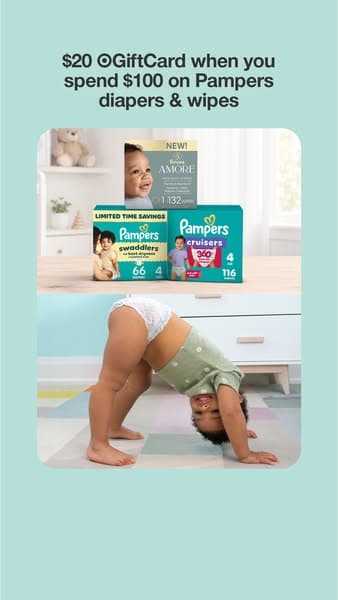 Pampers products at Target
