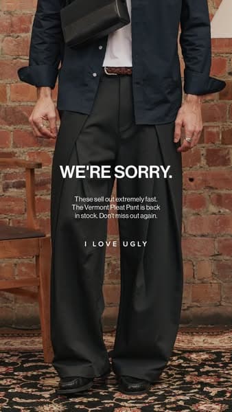 Vermont Pleat Pant. Back In Stock