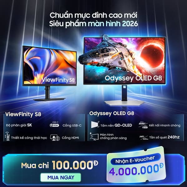 Siêu phẩm màn hình Samsung Odyssey OLED và Samsung ViewFinity S8