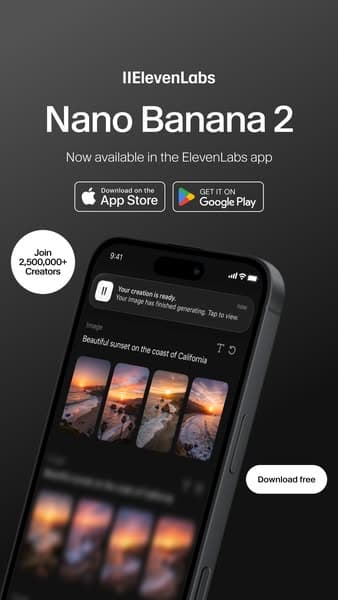 ElevenLabs | Join 2,000,000+ Creators | Most Realistic Voice AI Platform, Now with Video