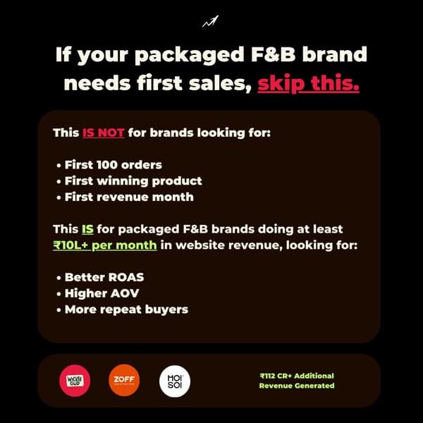 Only For F&B brands at ₹10L+ monthly sales