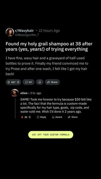 60% off your custom haircare routine