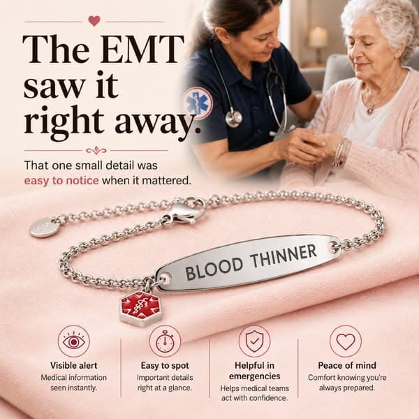Women’s Blood Thinner Medical Alert Bracelet