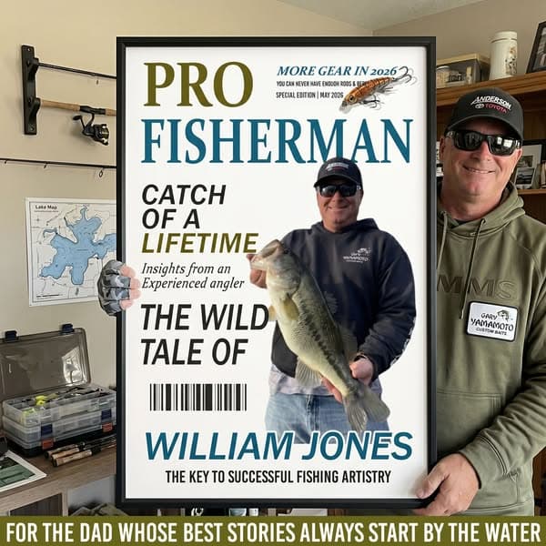 Pro Fisherman More Gear Newspaper Style - Personalized Poster