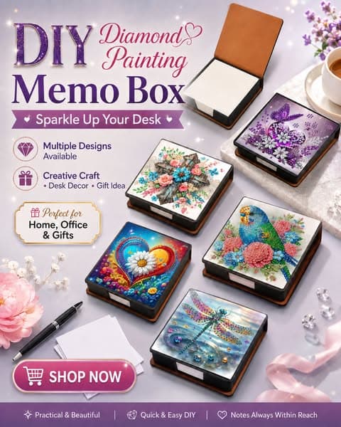 💎Shiny DIY Diamond Painting Note Box Kit✨