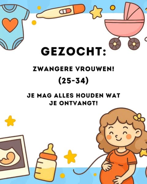 Opgelet! Alle zwangere vrouwen! Schrijf u vandaag nog in!
