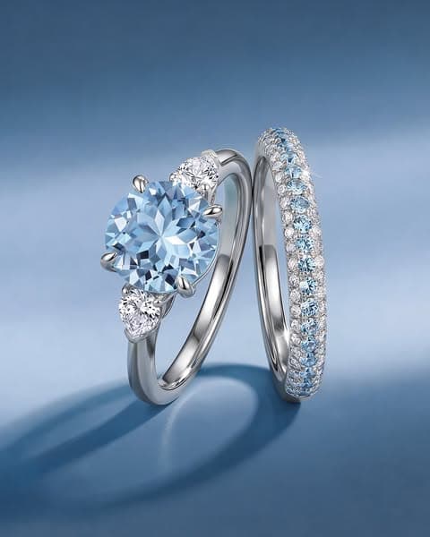 Aquamarine Rings Handcrafted by Experts @Angara