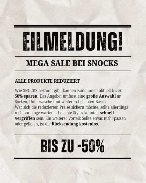 🧦  Jetzt bis zu 60% sparen 🧦