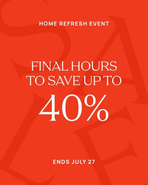 Last Chance To Save Up to 40% off.