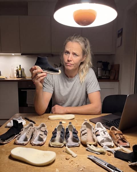 I cut open 14 baby shoes