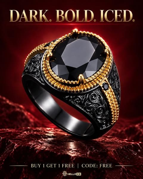 🖤 Black Onyx Statement Ring — From $9.9 + Free Mystery Box!