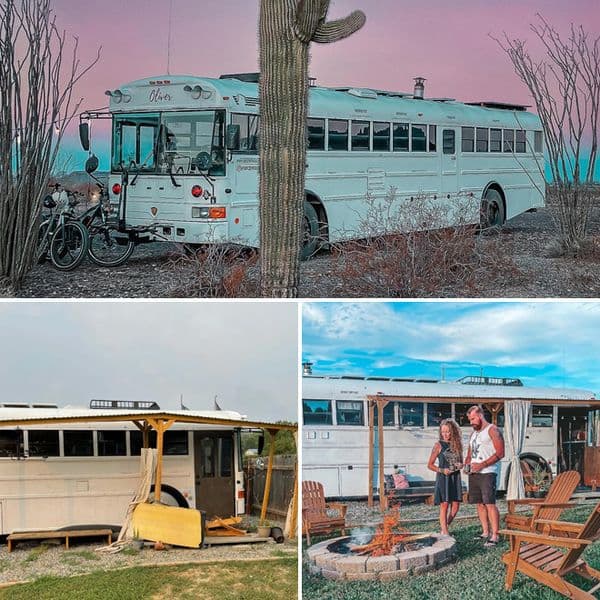 Couple Renovates Old School Bus Into 'Luxury' Motorhome, And The Photos Within Are Bonkers