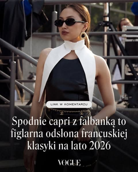 Spodnie capri z falbanką to figlarna odsłona francuskiej klasyki na lato 2026