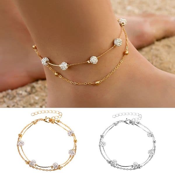 Lyckrea™Mode ankelband med dubbel kedja