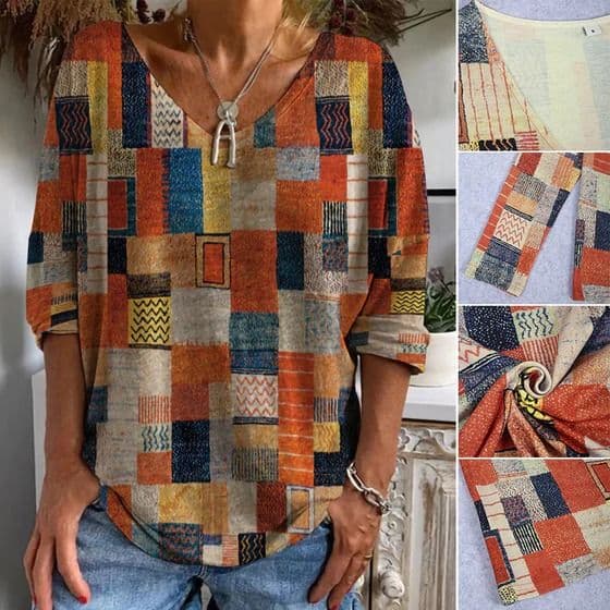 Lyckrea™T-shirt med etniskt tryck