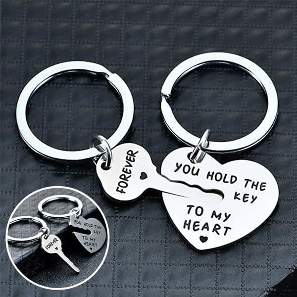 Lyckrea™Rostfritt par nyckelringar set