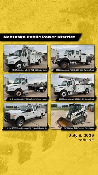 Utility Trucks & Equipment Selling July 8th