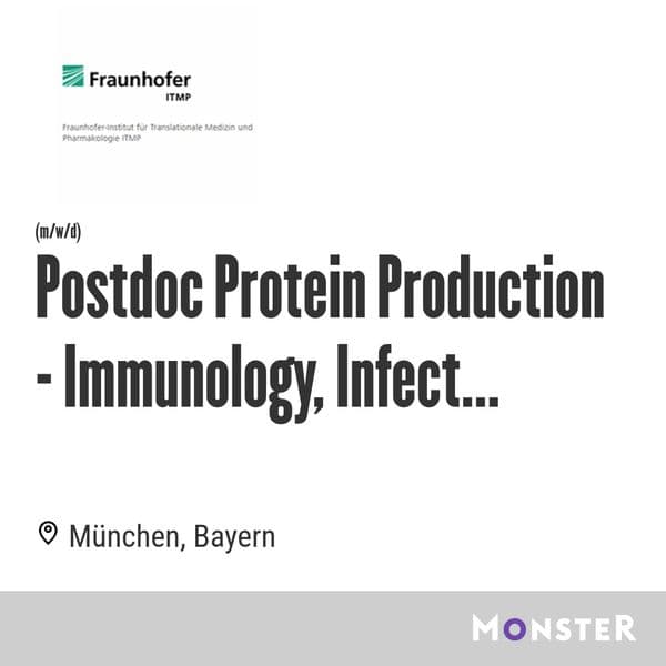 Postdoc Protein Production - Immunology, Infection, and Pandemic Research