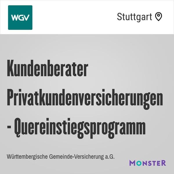 Kundenberater Privatkundenversicherungen - Quereinstiegsprogramm