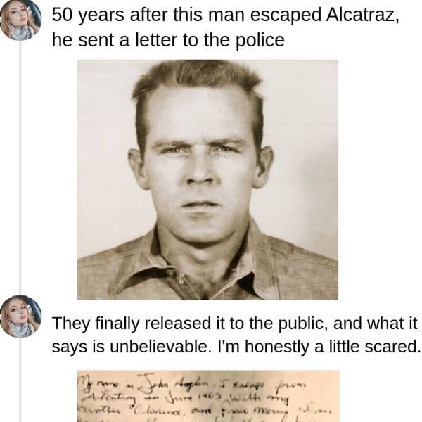 Man Who Escaped Alcatraz Sends FBI Letter After Being Free for 50 Years