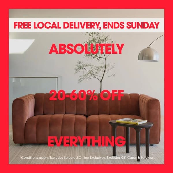 FREE DELIVERY. ENDS SUNDAY.