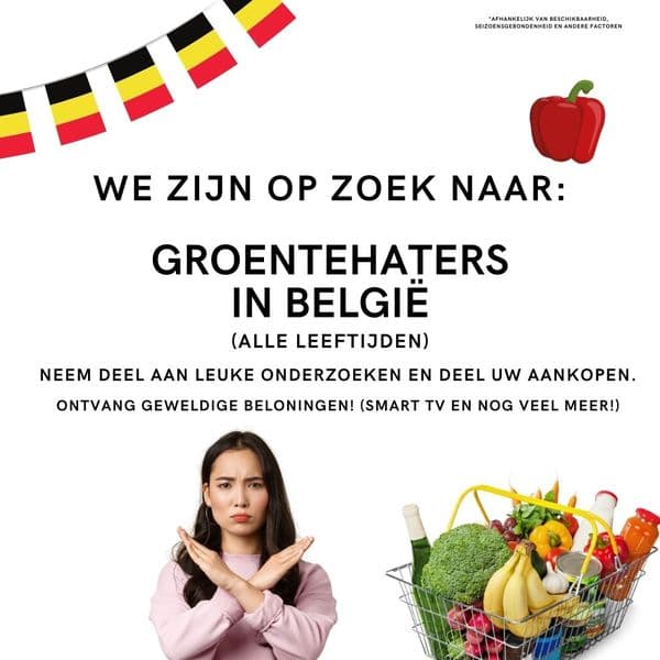 Gezocht: Groentehaters in België! Doe vandaag nog mee!