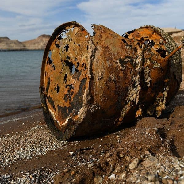 Authorities Rush To The Scene After Grim Sight Is Uncovered In Barrel In Drought-Stricken Nevada Lake