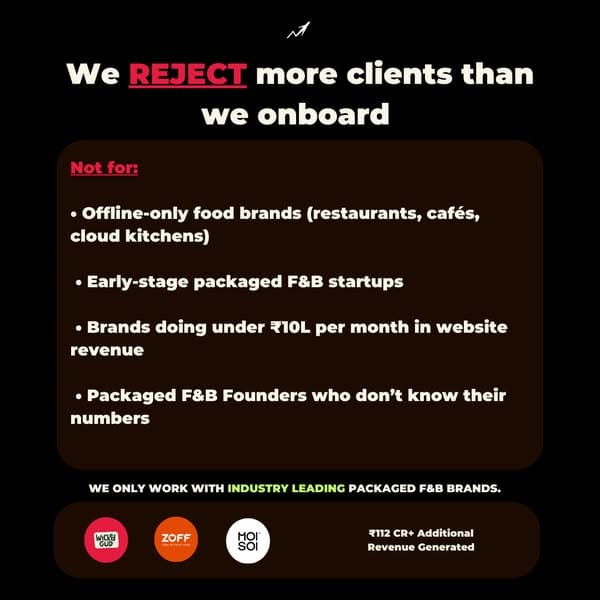 Only For F&B brands at ₹10L+ monthly sales